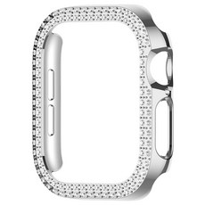 SPACE SHIELD Apple Watch 相容 雙層閃耀水鑽防撞保護殼 42mm, 銀色, 1個