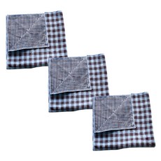 CASA VERDE Mei 格紋雙層紗布色織棉廚房巾 3入組 S 45 x 45 cm, 藍色, 1套