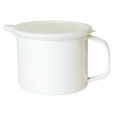 電磁爐手柄圓形琺瑯鍋 白色 1.7L, 15.5cm, 1個