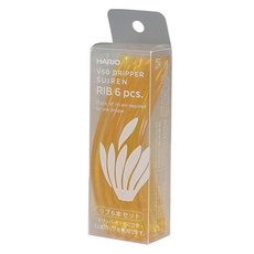 HARIO 好璃奧 SUIREN 肋紋 6p 組 透明黃 RIB-6-TY, 1套, 肋紋 6個