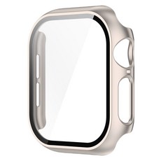 SPACE SHIELD Apple Watch 相容 PC 鋼化玻璃一體式保護殼, 1個, 星光色
