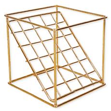 Second Best 簡潔裝飾鐵製人造花花瓶, 金色 3, 1個