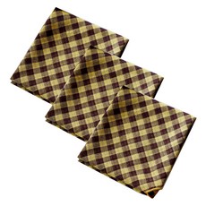 CASA VERDE Mei 格紋雙層紗布色織棉廚房巾 3入組 S 45 x 45 cm, 黃色, 1套