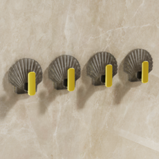 블루밍 무타공 욕실 주방 다용도 후크걸이, 그레이, 4개