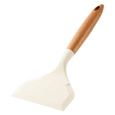 Momtool 木柄寬蛋捲矽膠腳蹼, 白色, 1個