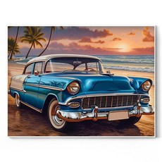 데이소이 슈퍼드림카 DIY 보석십자수 40 x 30 cm, 06 휴양지카, 1개