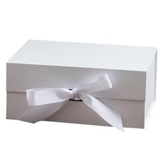 조인메이드 선물 포장 리본 기프트 박스 4호, 화이트, 1개