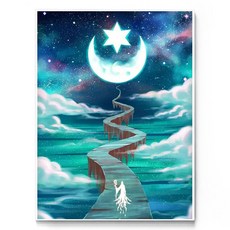 Daysoy 月光 DIY 鑽石畫 30 x 40 cm, 04 月光街道, 1個