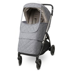 Manito Melange鋪棉通用嬰兒推車防寒罩, 1個, 菱格黑灰色