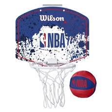 Wilson NBA 迷你籃球圈 WTBA1302NBARD, 藍色 + 白色