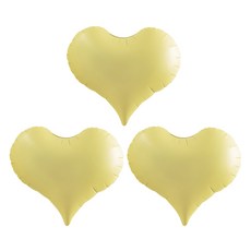 조이파티 은박풍선 통통하트 52cm, 옐로우, 3개