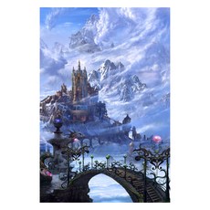 알로데 애니메이션 배경 보석십자수 DIY 키트 30 x 40 cm, NO .08 겨울왕국, 1세트