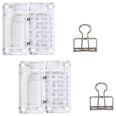 ABM KOREA 便攜式透明顏料分格調色盤 小號 附夾子, 8格, 2個