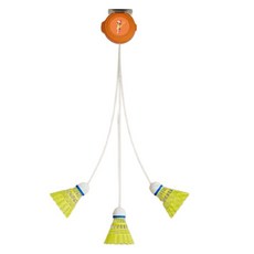 Masyato 單人室內羽球訓練器 迴力羽球 3入 + 牽引繩組合, 混色, 1套, 4入