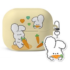 Imooi Posomi Samsung Buds 3 Buds 3 Pro 硬殼保護套 + 鑰匙圈套組, 胡蘿蔔Posomi, 1套, 單一商品