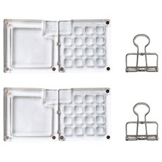 ABM KOREA 可攜式透明顏料分格調色盤 大號 附夾子, 15格, 2個