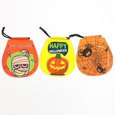 Maket Gamseong 萬聖節迷你口袋束口袋 3款 x 50入組, 橘色, 1套