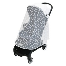 wowbaby 花朵蕾絲嬰兒車蚊帳罩, 1個, 白色