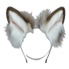 킹스로드 독특한 코스튬 머리띠, 시바견 + 귀 딥카키, 1개