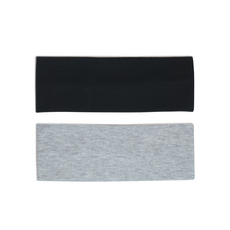 유에서무 데일리 반다나 면 헤어밴드 2종 세트, A블랙 + 그레이, 1세트