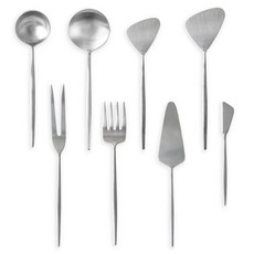 Bueokdaom Plitvice 304不鏽鋼廚具 廚房用具8件組, 銀色, 迷你湯勺 + 料理匙 + 料理叉 + 迷你鍋鏟 + 中型鍋鏟 + 蛋糕鏟 + 四腳叉 + 果醬刀, 1套