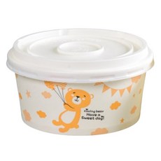 Draw Life 紙熊容器 520ml+蓋子組, 100套, 1入