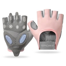 Ez2mk 여성용 G5 에어쿠션 피트니스 장갑 양손 세트, 1세트, 핑크