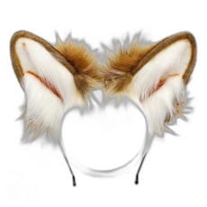 Kingsroad 獨特造型髮箍, 1個, 單隻柴犬 + 耳朵 深駝色