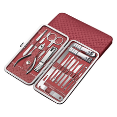 OWYGYU 精緻指甲剪16件組, 胭脂紅, 1套