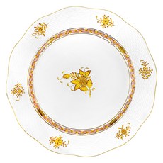 Herend 아포니 그린 라운드 플레이트, 옐로우, 1개