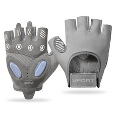 Ez2mk 여성용 G5 에어쿠션 피트니스 장갑 양손 세트, 1세트, 그레이