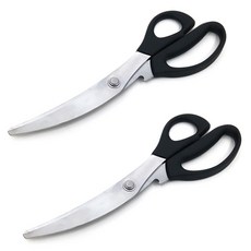 CoCoREX 高檔廚房肉類燒烤露營香蕉剪刀, 黑色, 2個