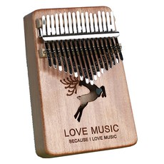 Toppia 簡約原色卡林巴琴 夢幻鹿心形禮物套組, 1個