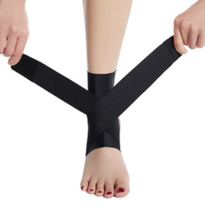 Dunfit 高彈力柔軟腳踝護具, 1個, 黑色