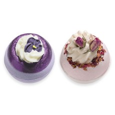Bomb Cosmetics 高級碳酸沐浴泡泡球 野玫瑰香 160g+紫羅蘭 160g, 1組