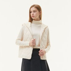 PLASTIC ISLAND 女款針織連帽鋪棉背心 PQ4PV561