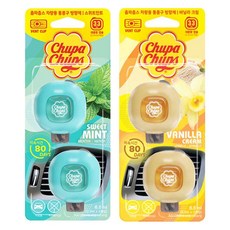 Carseason 加倍佳 車用出風口芳香劑 2款 x 2入組, 甜薄荷, 香草奶油, 1套