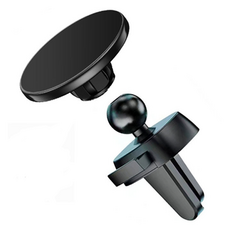 Vams Company MagSafe 車用出風口型手機支架 + MagSafe環套組, 黑色, 1套
