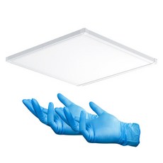 DAYON LED 直下式側光式吸頂型照明 無頻閃天花板燈 50W 540 x 540 mm 5700k + 丁腈手套 2件組, 晝光色(吸頂燈)