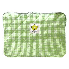 Winiz 格紋花朵時尚平板收納保護套 WZFLP194-GN13, 1個, 綠色