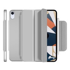 MOHARLAB iPad 磁吸摺疊保護套 附Apple Pencil收納槽, 1個, 06 淺灰色