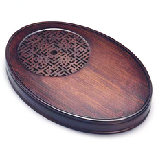 다도 티 타원형 트레이 중형, 대나무, 1개