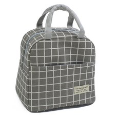 Allode 格紋圓形午餐袋, 1個, NO 03 灰色