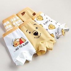Jcell女童款Na07黃色睡熊四角內褲 5件組
