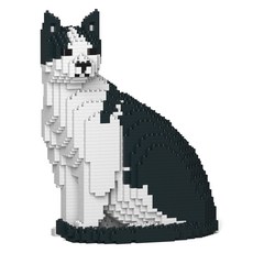 JEKCA 坐姿乳牛虎斑貓積木, 混合色, 1個