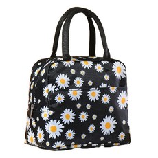 Allode 碎花方形午餐袋, 1個, NO 01 黑色雛菊