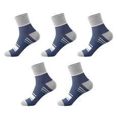 LOVROCO 簡約設計運動高爾夫襪 5雙組, 1套, 海軍藍