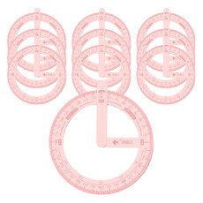 마켓감성 360도 원형 자, 핑크, 10개