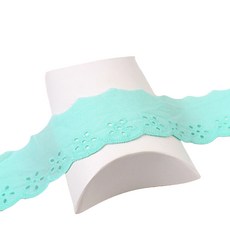 아이엔피 파인코튼 리본 면 자수 레이스 5 x 270 cm, 파우더블루, 1개