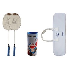 姜山然 哆啦A夢羽球拍 2入 + 高級球袋 + 羽球組, 1套, 單一商品